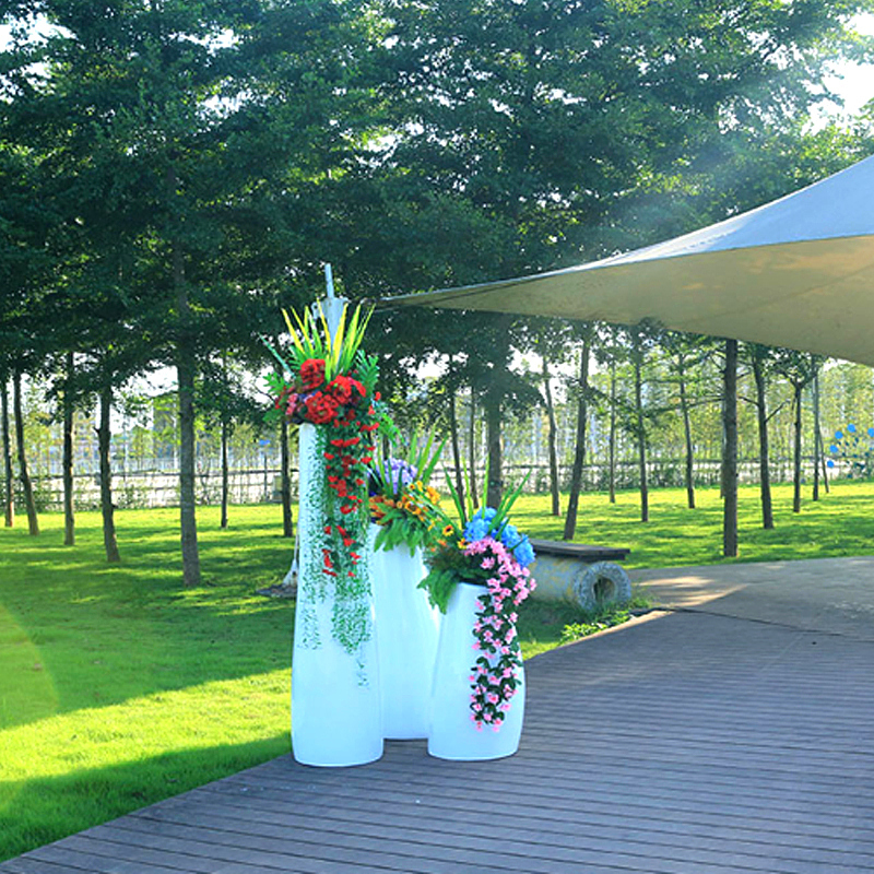 玻璃钢花盆组合商场圆形花钵方形大花箱户外公园景观种植花器摆件